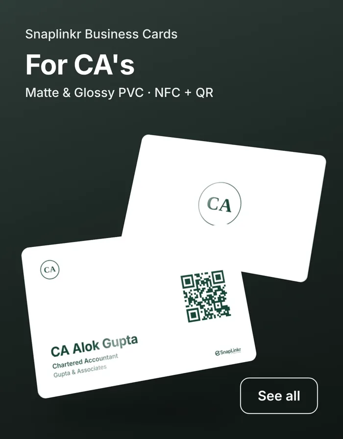 SnapLinkr cards for Chartered Accountants